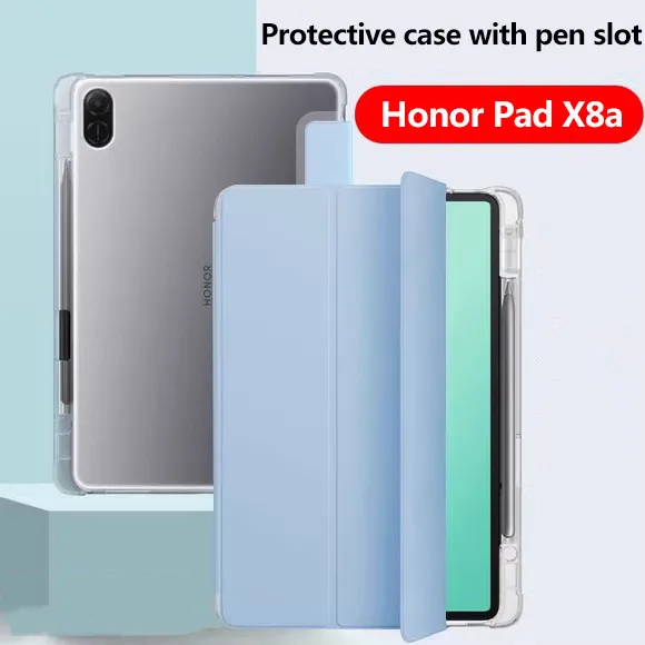

Прозрачный чехол из ТПУ с гнездом для ручки для Huawei Honor Pad X8A NDL-W09 11-дюймовый MagicPad 2 GT Pro 12,3 Pad 9 8 V8 Pro X8 Lite V7 X9