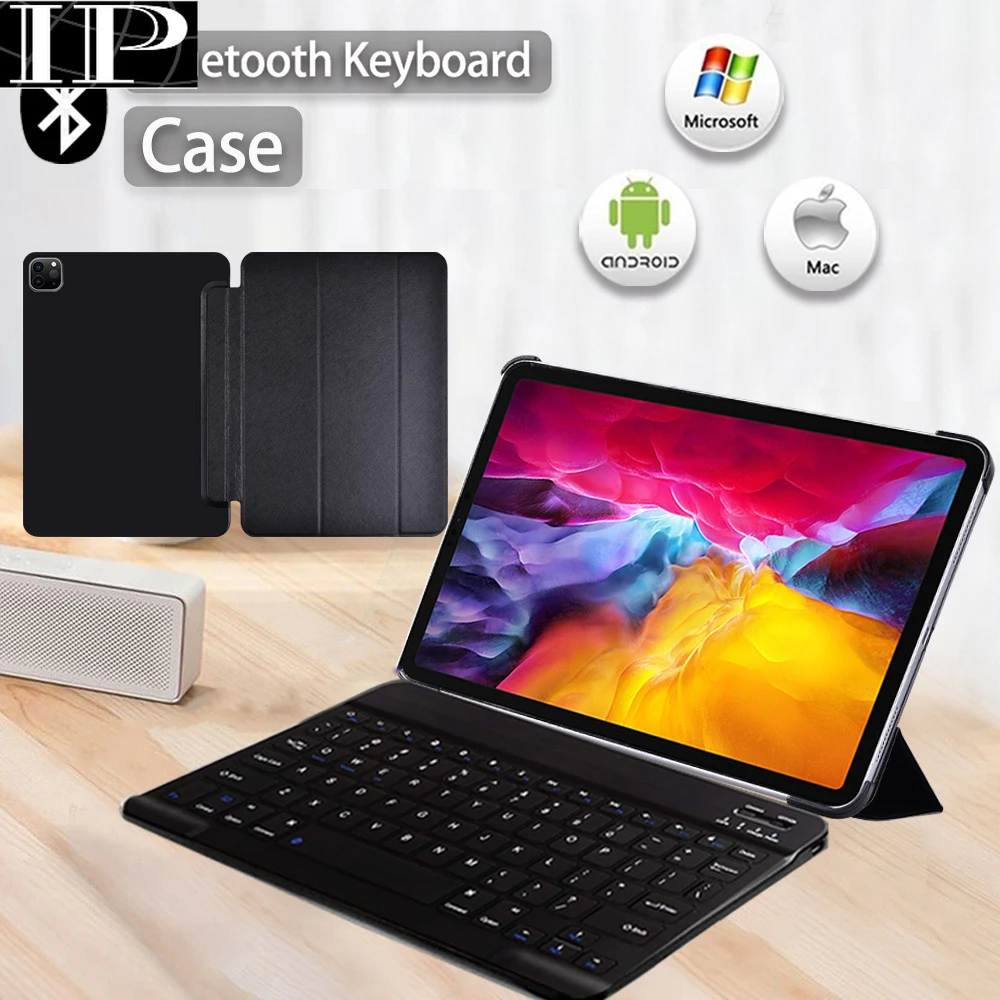 

Tablet Case For Apple IPad Air 4 10.9"/Pro 11 2018 2020 2021 Tri-fold Stand with Magnet Smart cover+Bluetooth Keyboard+Stylus