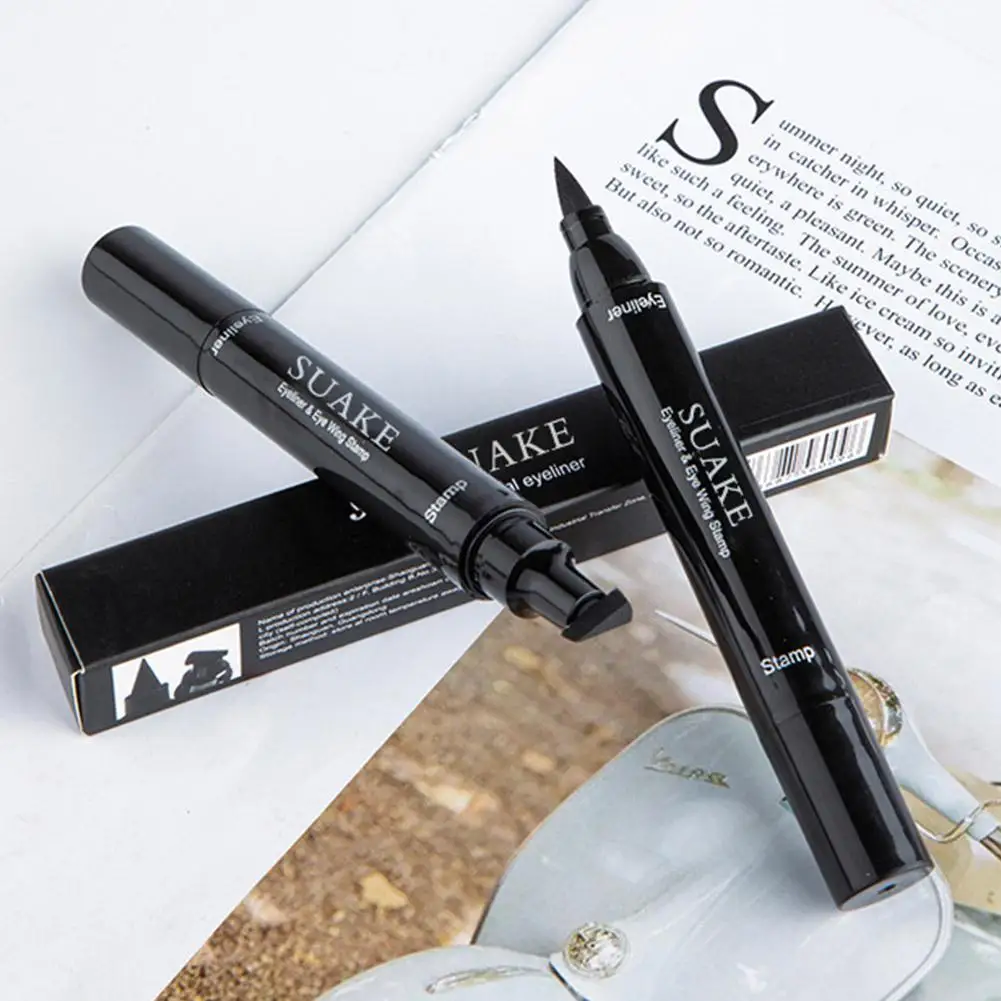 

Black Eyeliner Double-ended Quick-drying Triangle Star Seal Eyeliner Pen Waterproof Lasting Non-smudge Liquid Eye Liner Pencil