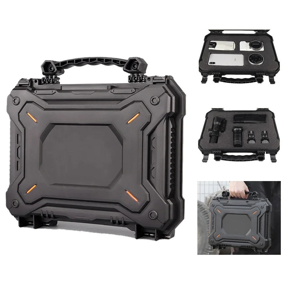 

Portable Tactical Gun Case Pistol Camera Protection Storage Hard Shell Handgun Carry with Foam Padded and Safety Lock Box