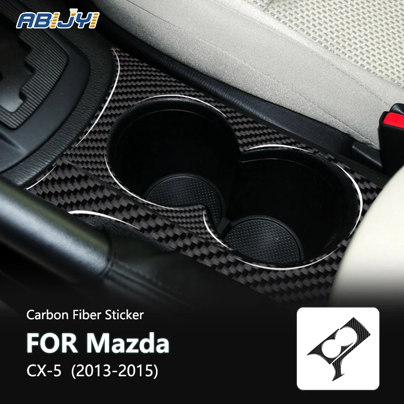 

For Mazda CX-5 2013 2014 2015 Accessories Carbon Fiber Style Interior Shift Cup Holder Trim Cover Trim Sticker Decoration