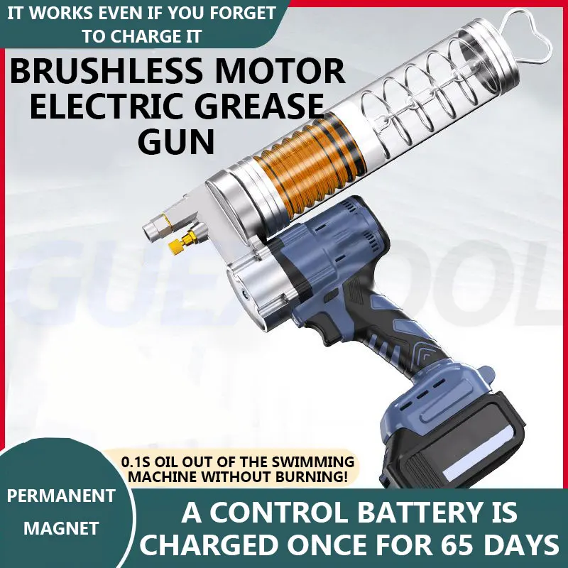 

Brushless Electric Grease Gun Wireless Fully Automatic High-Pressure Excavator Specific Butter Gun Rechargeable Auto Repair Tool
