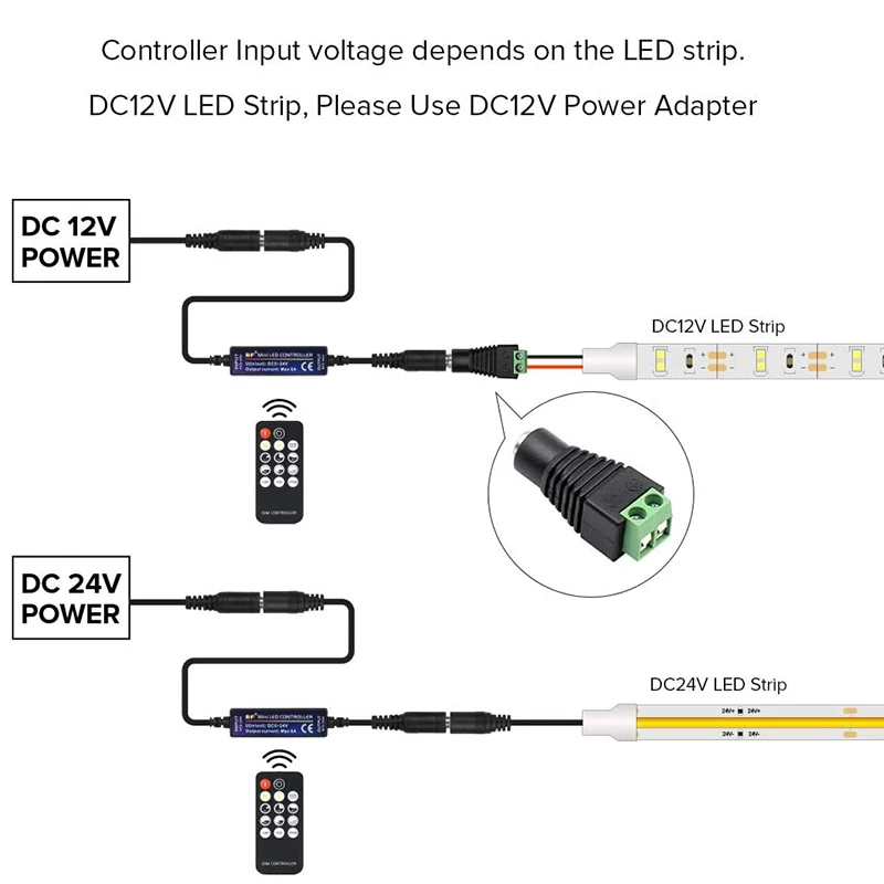 Mini LED Dimmer DC5-24V 6A Wireless RF Controller Switch 14 Key Remote Control Single Color 3528 5050 2835 COB LED Strip Light