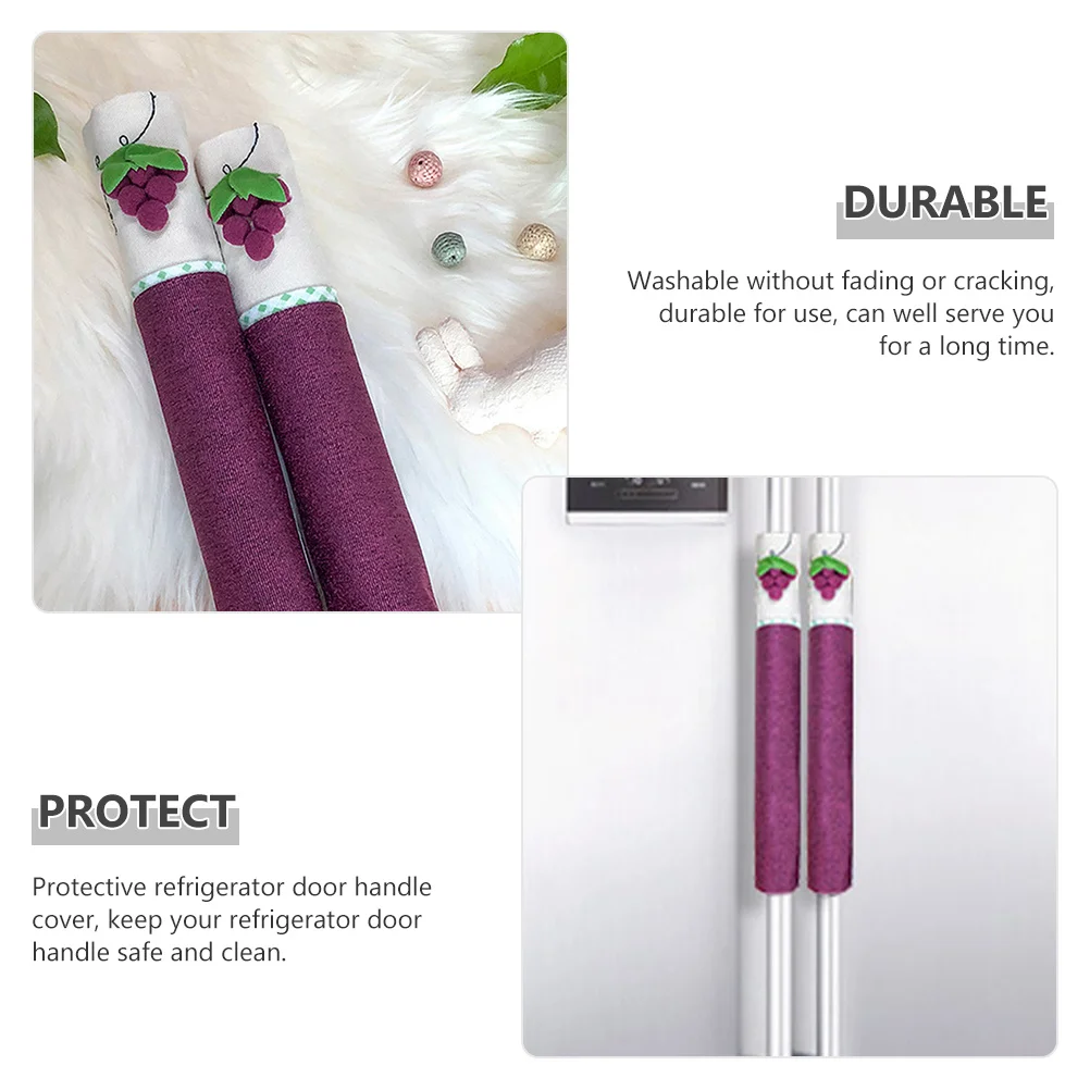 

2Sets Refrigerator Handle Covers Protective Fridge Door Handle Protector Kitchen Appliance Cover Durable Washable Decorative