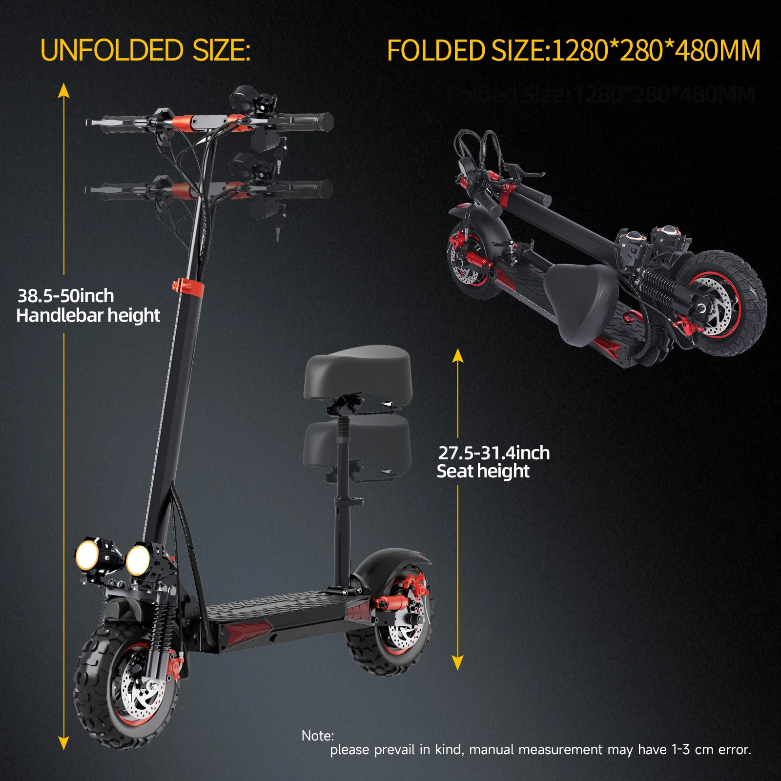 FREEBOY J11MAX Elektroroller für Erwachsene, E-Scooter mit 48V18AH Akku, Faltbarer E-Scooter, 11-Zoll Offroad-Reifen, Elektrisches Skateboard – Detail 3