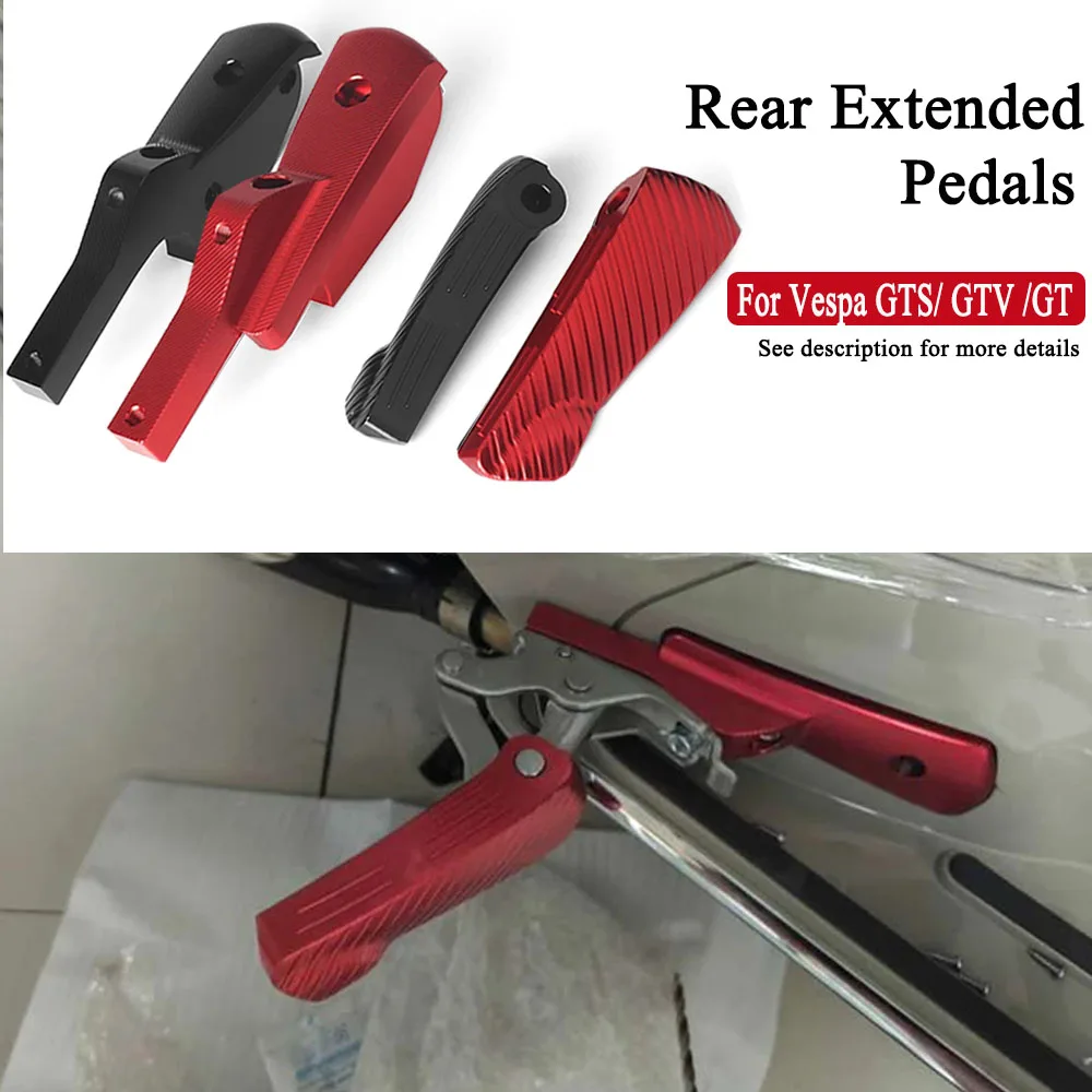 

New Motorcycle Passenger Rear Footrests Foot Peg Extended Footpegs Accessories For Vespa GT 60 GTS GTV 125 150 200 250 300 300ie