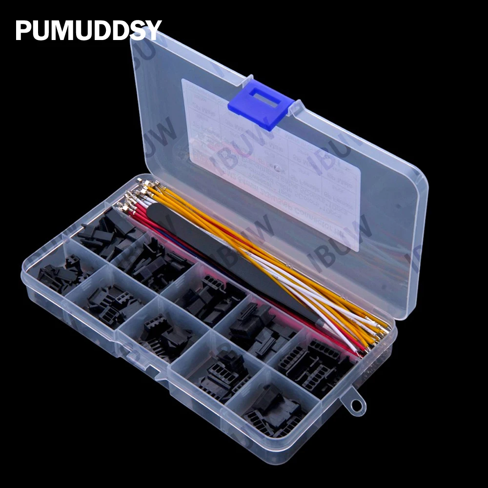 JST SM 2.54mm Female & Male Connector Kit with 22AWG Pre-Crimped Wire SM2.54 2/3/4/5/6 Pin Housing Adapter Cable Connector 4p 5p