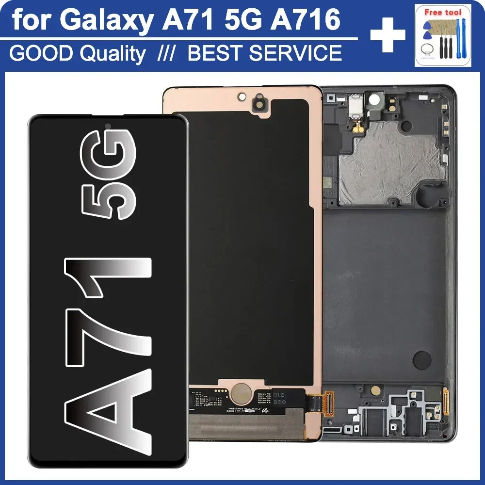 AMOLED LCD for Samsung Galaxy A71 5G A716 LCD Display Touch Screen Digitizer Replacement Assembly for Samsung A71 5G A716F A716U