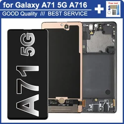 100% de qualidade original Display LCD de serviço para Samsung Galaxy A71 5G A716 telefone Montagem do reparo do telefone celular de Samsung A71 5G Caixa de ecrã fixo A716U SM-A716B/DS SM-A7156/DSN