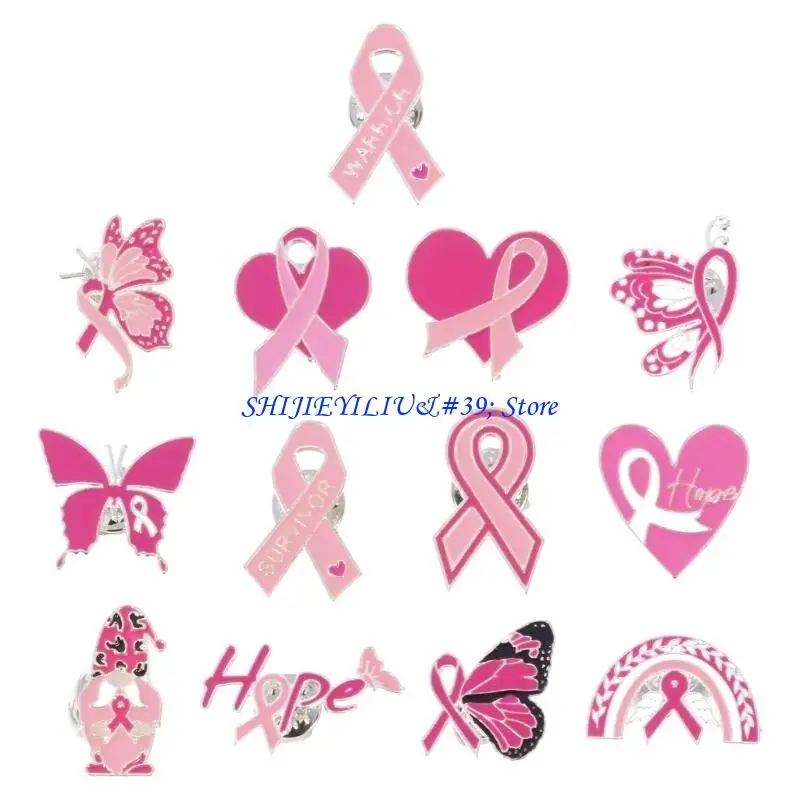 E21F Health Advocacy Ribbon Brooch Fashionable Awareness Lapel Pin Ornament Fashionable Accessory for Sweaters and Jackets
