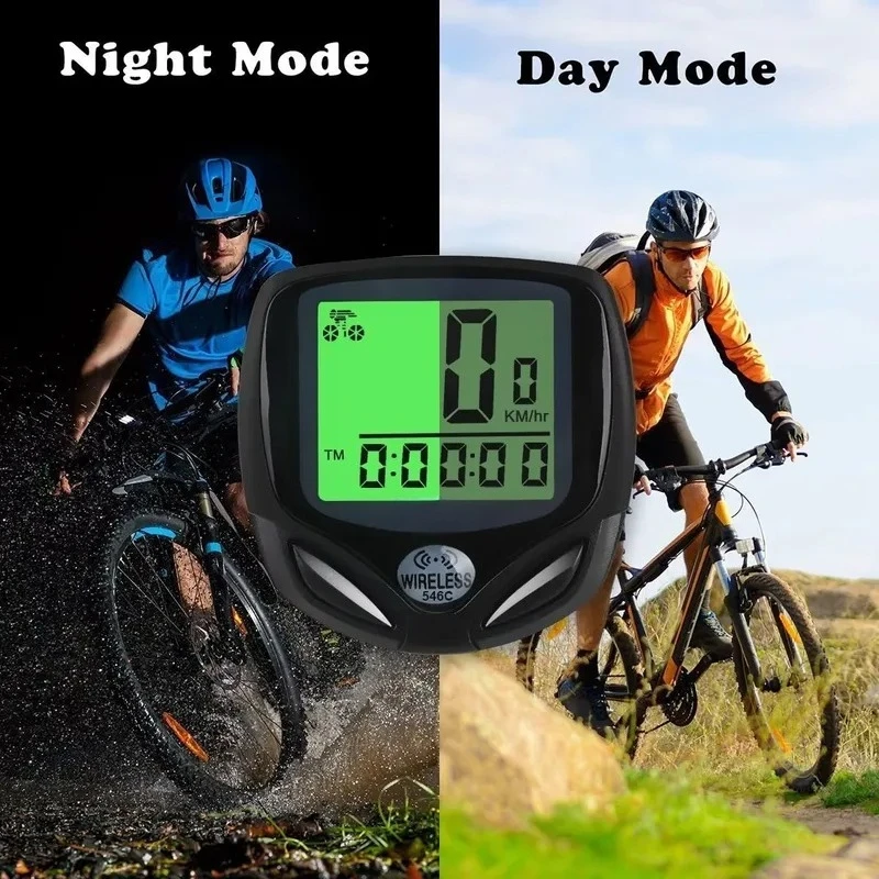 Wireless Bike Computer Backlit LCD IP67 Waterproof Digital Speedometer Odometer Fit Road Mountain Bike