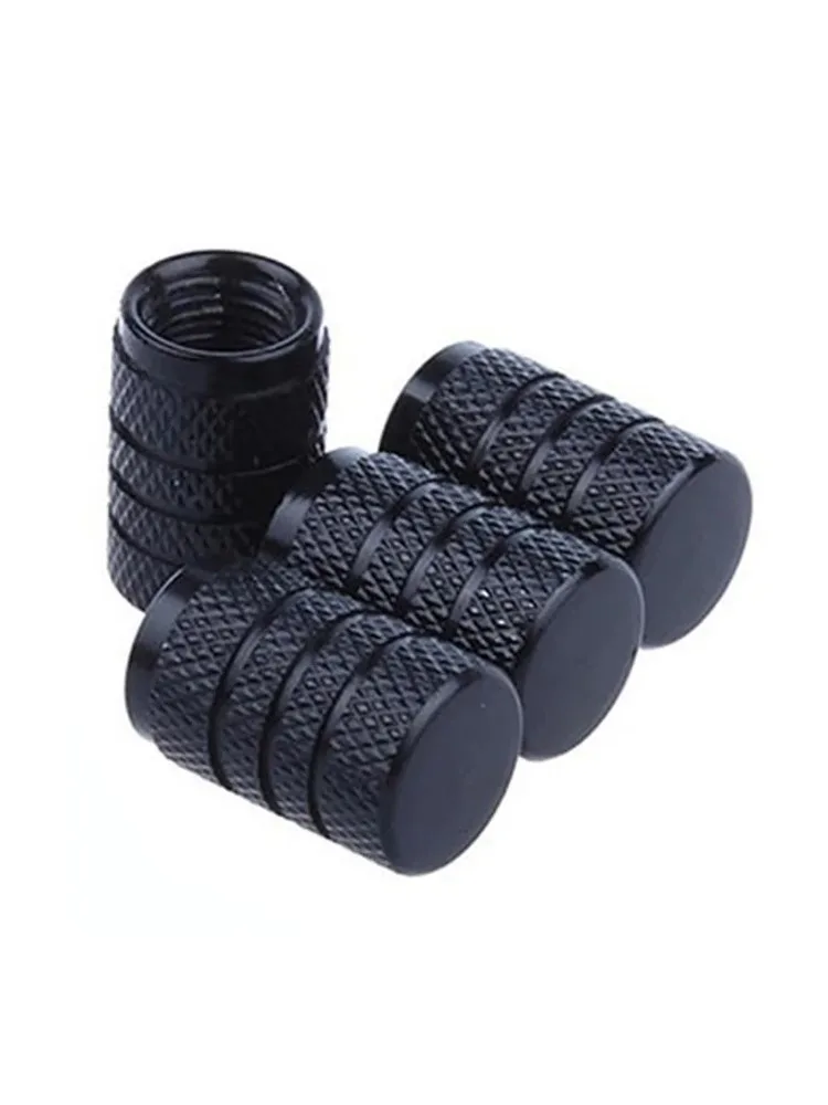 Bouchons de Valve de pneu en aluminium argenté, Style moletage, tige de roue de vélo de voiture, bouchons de Valve d'air, accessoire de bouchon de pression de pneu 4 pièces