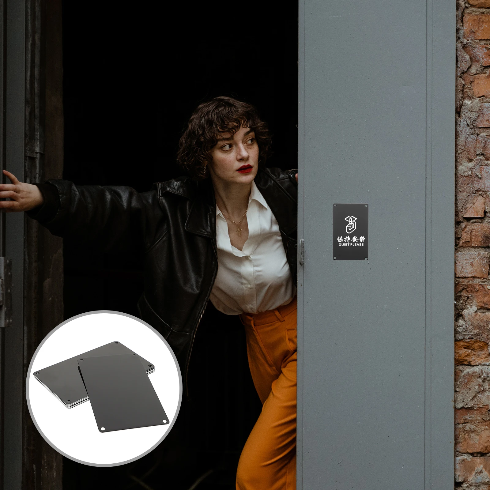 

10 Pcs Engraved Sign Aluminum Name Signs Metal Blank Plates for Wall Office Door Plaque House Nameplate