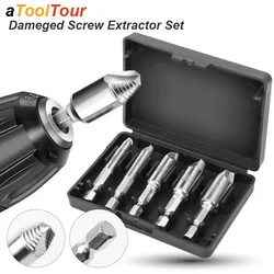 Damaged Screw Extractor Drill Bit Set Strip Broken Head Extract Bolt Remover Extractor Reverse Easy Out Demolition Removal Tool