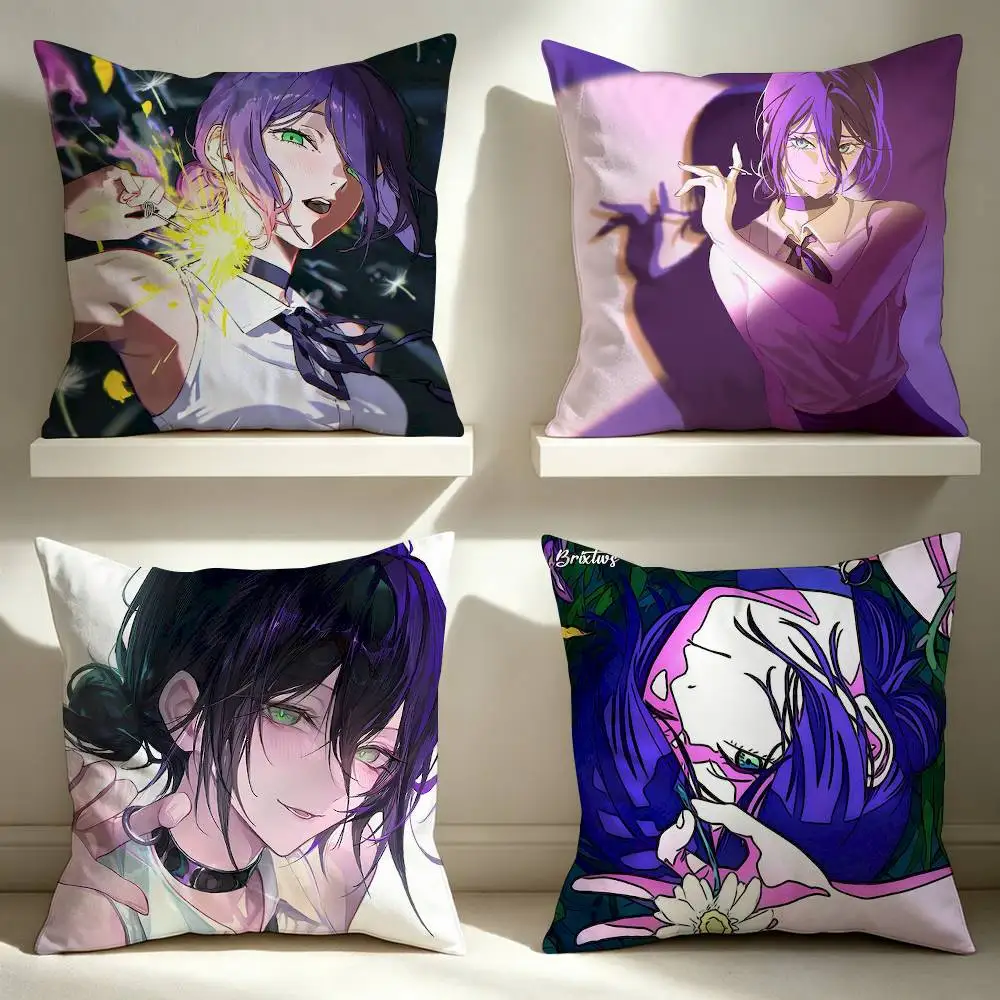 Anime Chainsaw Man Reze  Square Pillow Case Multi Sizes For Car Home Bedroom Decor Custom Valentine Gifts