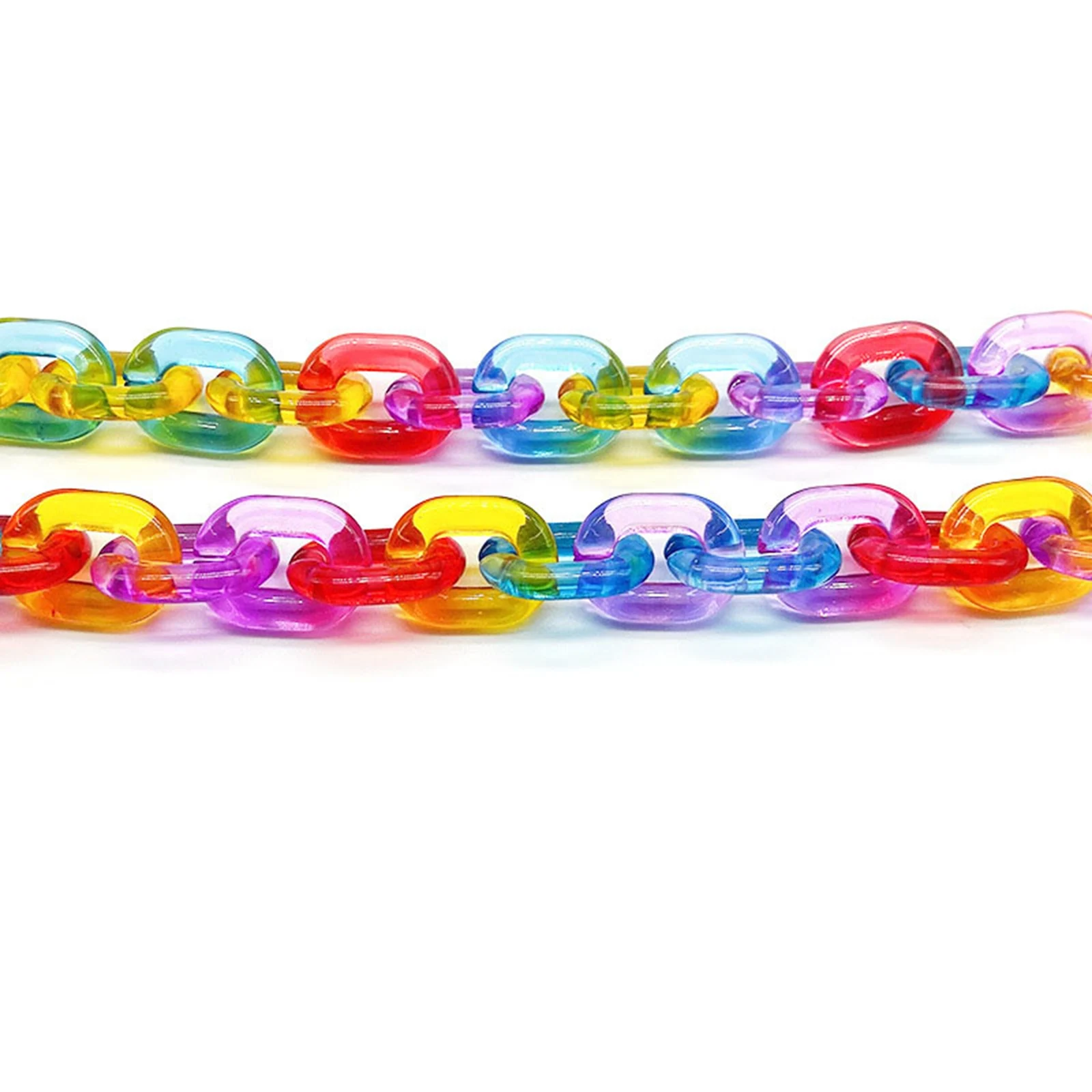 1000 Mixed Transparent Color Acrylic Oval Linking Rings Open Chain Beads 15X10mm Connector Chain For Necklace Bracelet