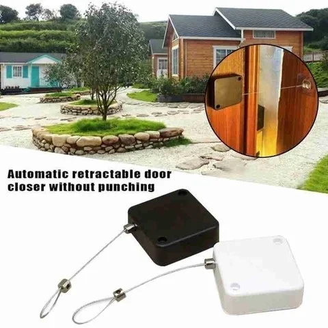 1 piece of simple buffer door closer, cord automatic door closer, home punch-free automatic door closer, lazy man\'s artifact