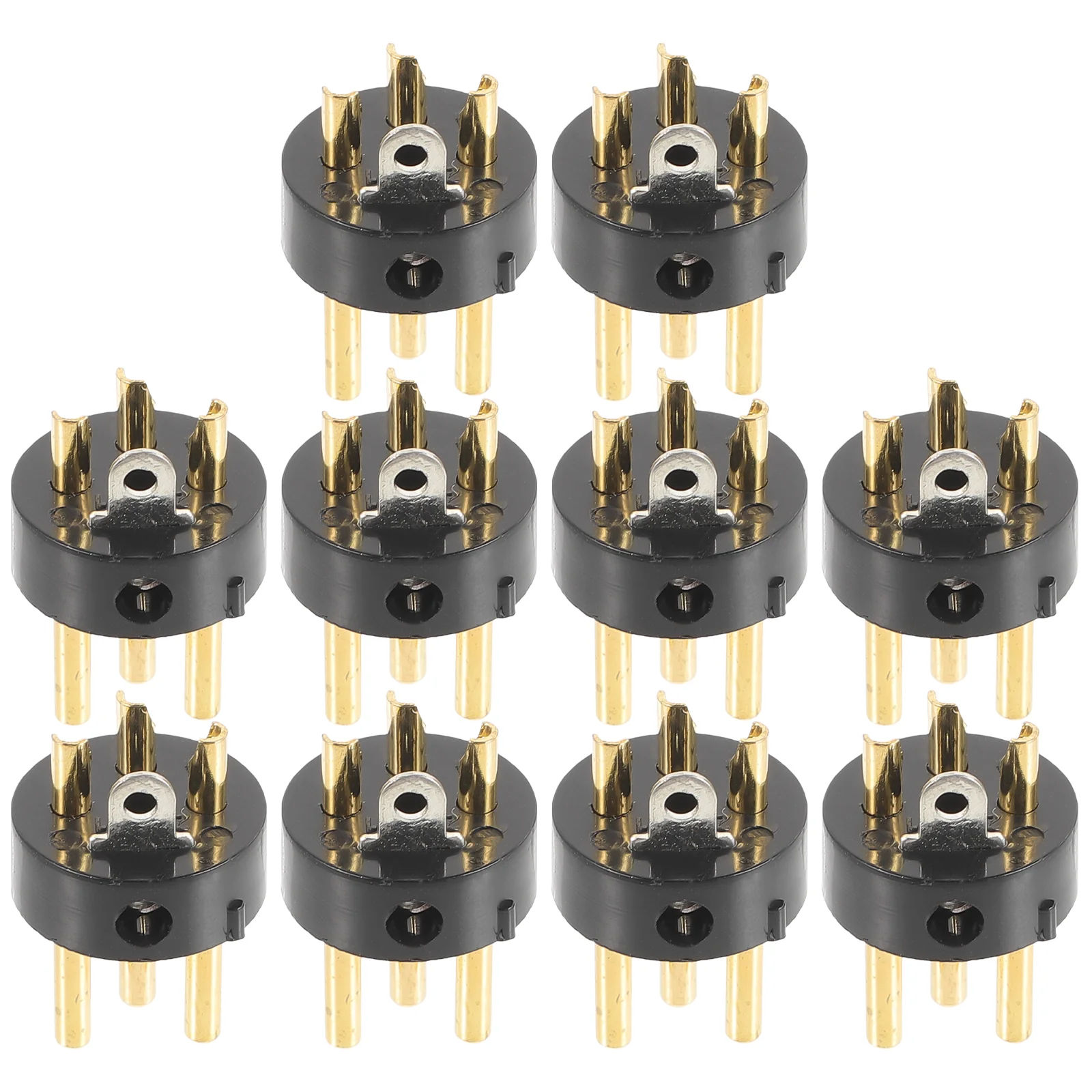 10 peças plugue macho xlr acessórios banhado a ouro 3 pinos 10 peças conector de microfone adaptador de equilíbrio fêmea e microfone áudio três núcleos