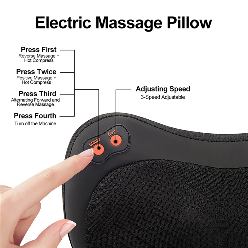 AB42-Sleeping Neck Massager Pillow Electric Heating Cervical Stretcher Back Traction Orthopedic Massage