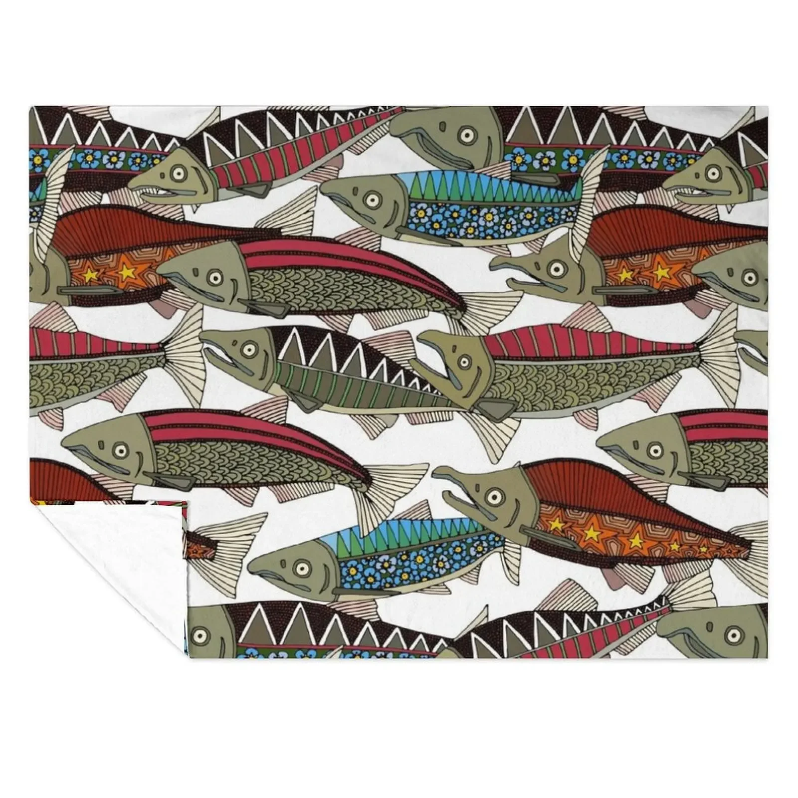 

Alaskan salmon white Throw Blanket for babies cosplay anime Custom Nap Blankets