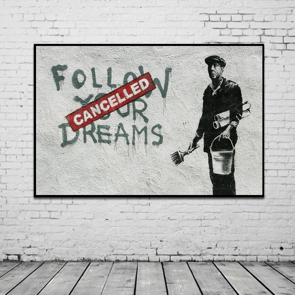 Banksy – peinture sur toile av - Street Fashion Poster avis et prix