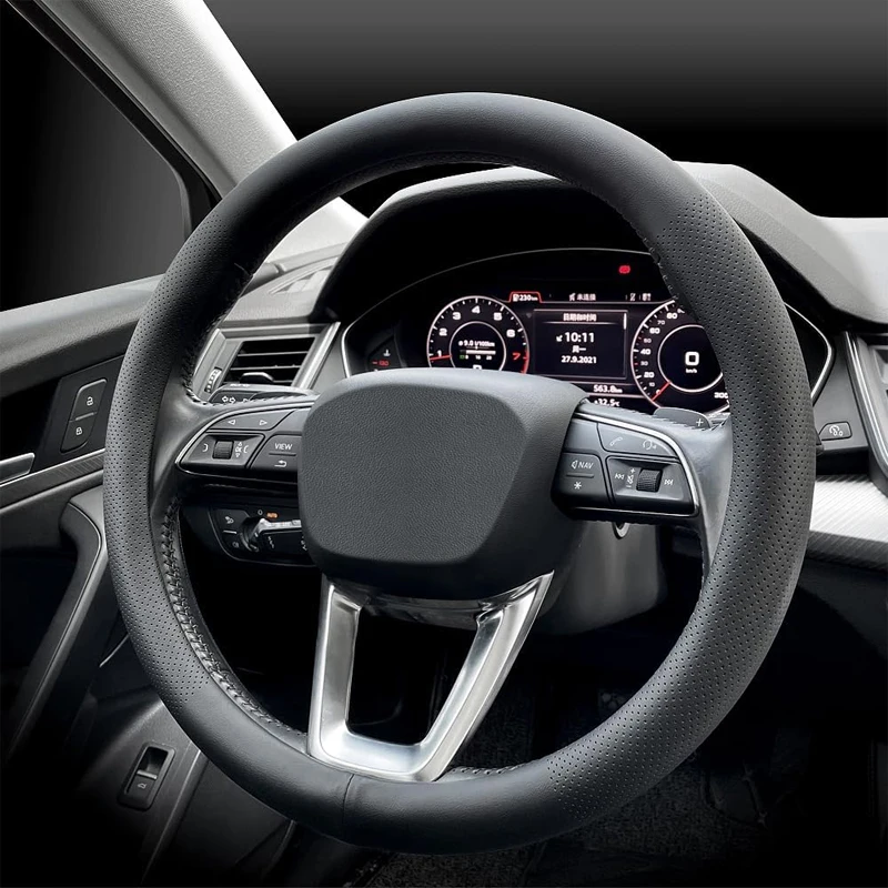 

Steering Size 36-38cm Universal Non-slip D-shaped Round Breathable Car Steering Wheel Cover Protector Suitable Auto Accessories