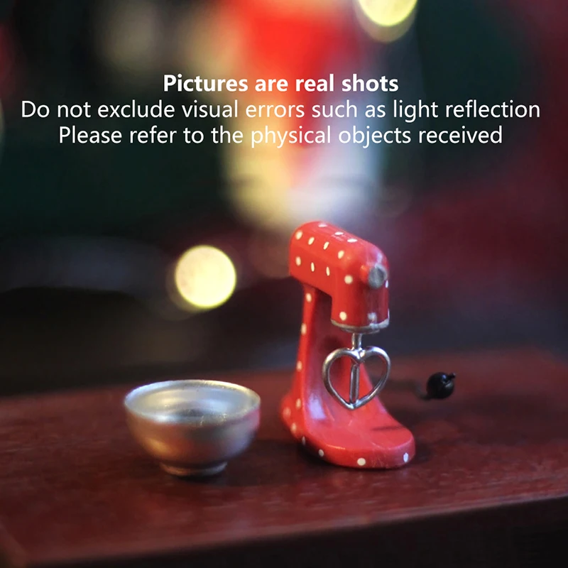 1:12 Dollhouse Miniatuur Simulatie Kerst Rode Mixer Blender Model Kerst Scène Ornament Keuken Decor Speelgoed