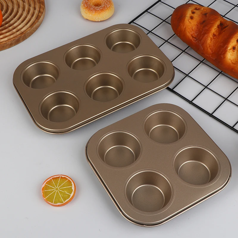 4/6/12 Cups Cupcake Pan Muffin Tray Cupcake Mold Muffin Pan Carbon Steel Baking Pan Non Stick Bakeware Microwave Cake Mould