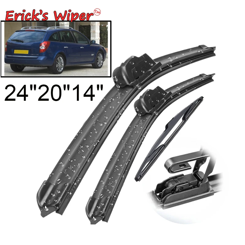 

Комплект щеток стеклоочистителя Erick переднего и заднего стеклоочистителя для Renault Laguna 2 Estate Combi 2001-2007, лобовое стекло, лобовое стекло, 24 "20" 14"