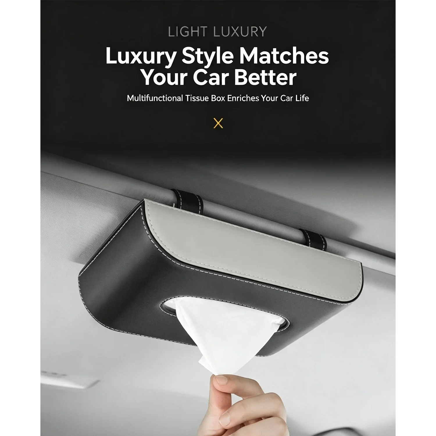 1pc Vehicle Mounted Suspended Tissue Box Multi Functional Car Hanging Sun Visor Tissue Box Car Accessories Interior Supplies