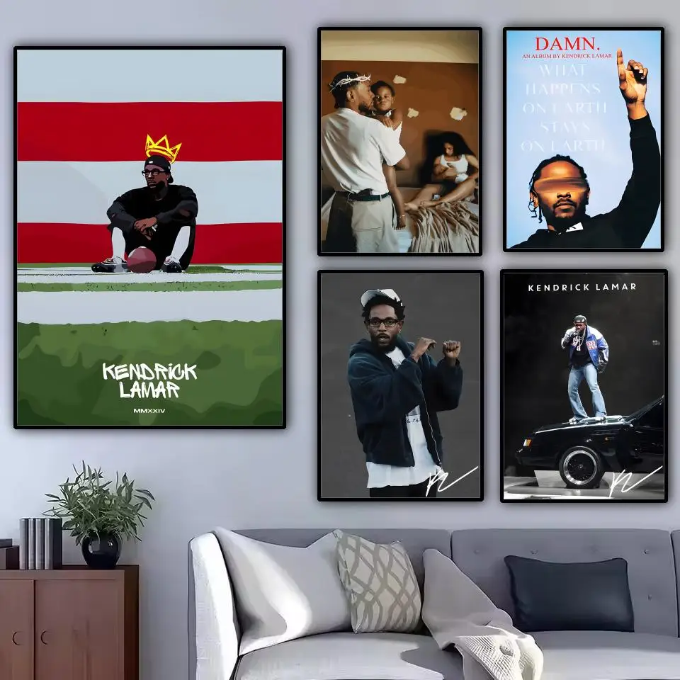 Rapper K-Kendrick L-Lamar Painting Calligraphy Canvas Poster Waterproof & Durable Ideal Wall Decor for Every Space