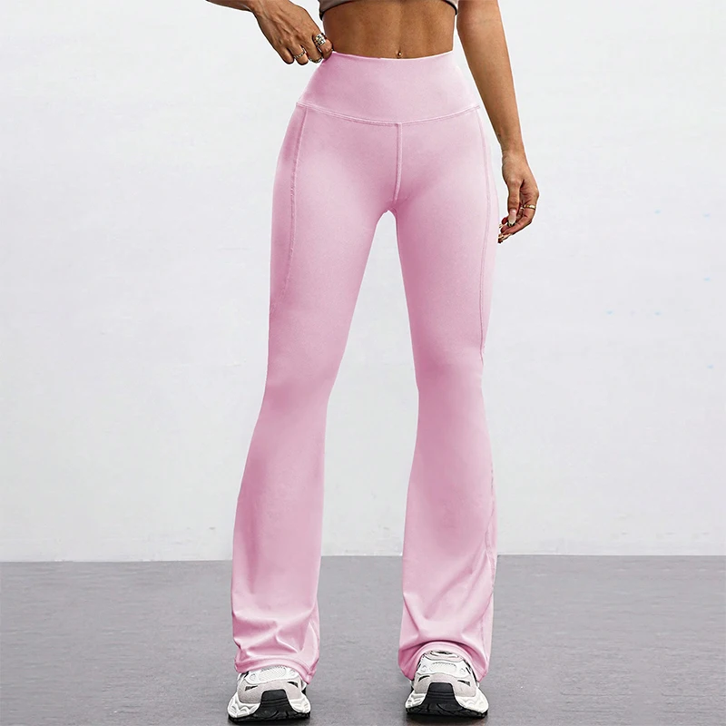 

Женские леггинсы для йоги с высокой талией, эффектом персиковых ягодиц, расклешенные, облегающие, с контролем живота, моделирующие, тонкие, дышащие, для тренировок