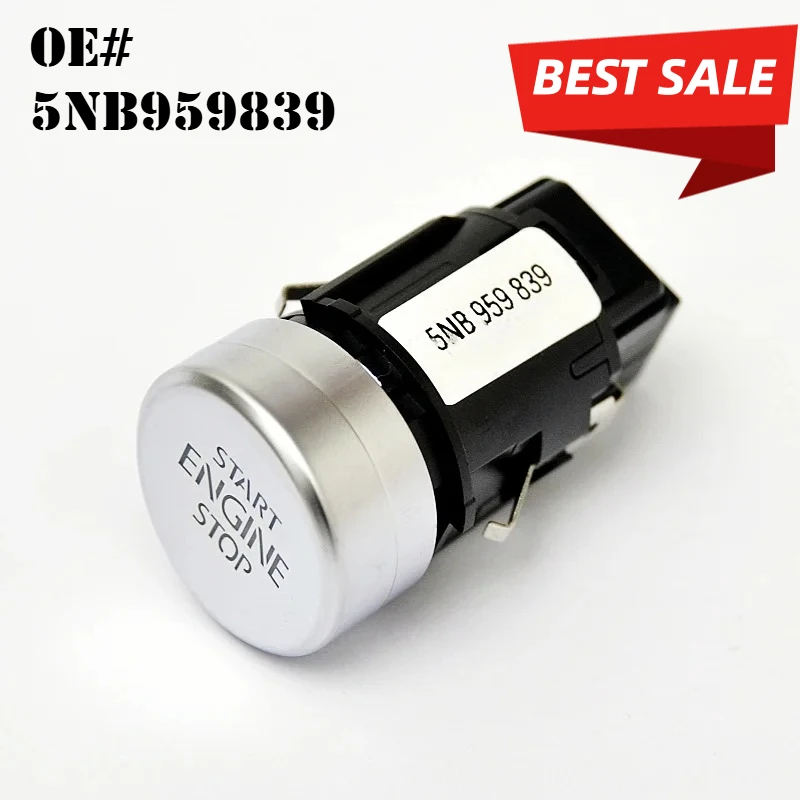 

5NB959839 Start-Stop Switch Push Button Ignition Start Button Aluminium For VW Tiguan 2