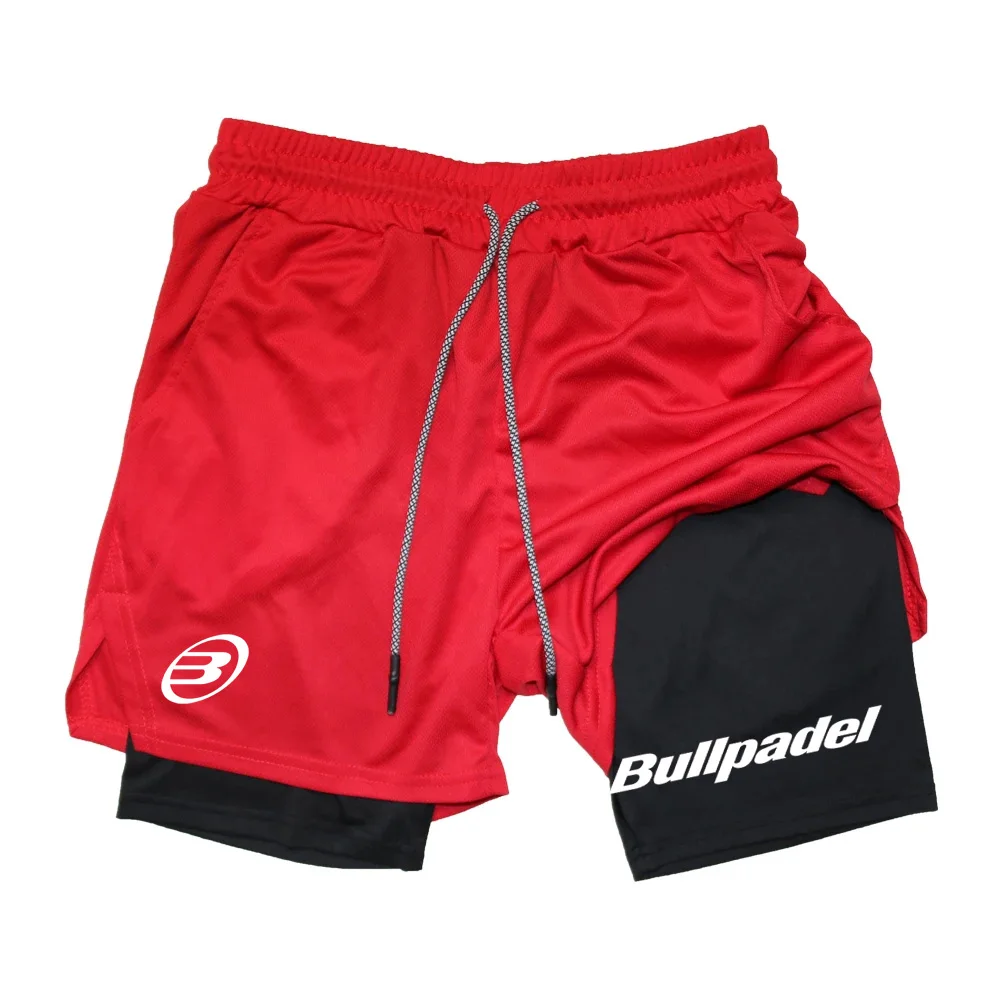 2025, neue Herren-Zwei-in-Eins-Doppelschicht-Shorts, Sport, Fitness, Freizeit, Fitnessstudio, Sport, enge Shorts, Marke Jogging, Mesh, schnell trocknend, Joggin