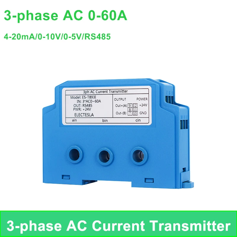 

Split Core Current Converter Current Transmitter Three Phase AC 10A 20A 30A 50A Input 0-10V 4-20mA Current Transformer