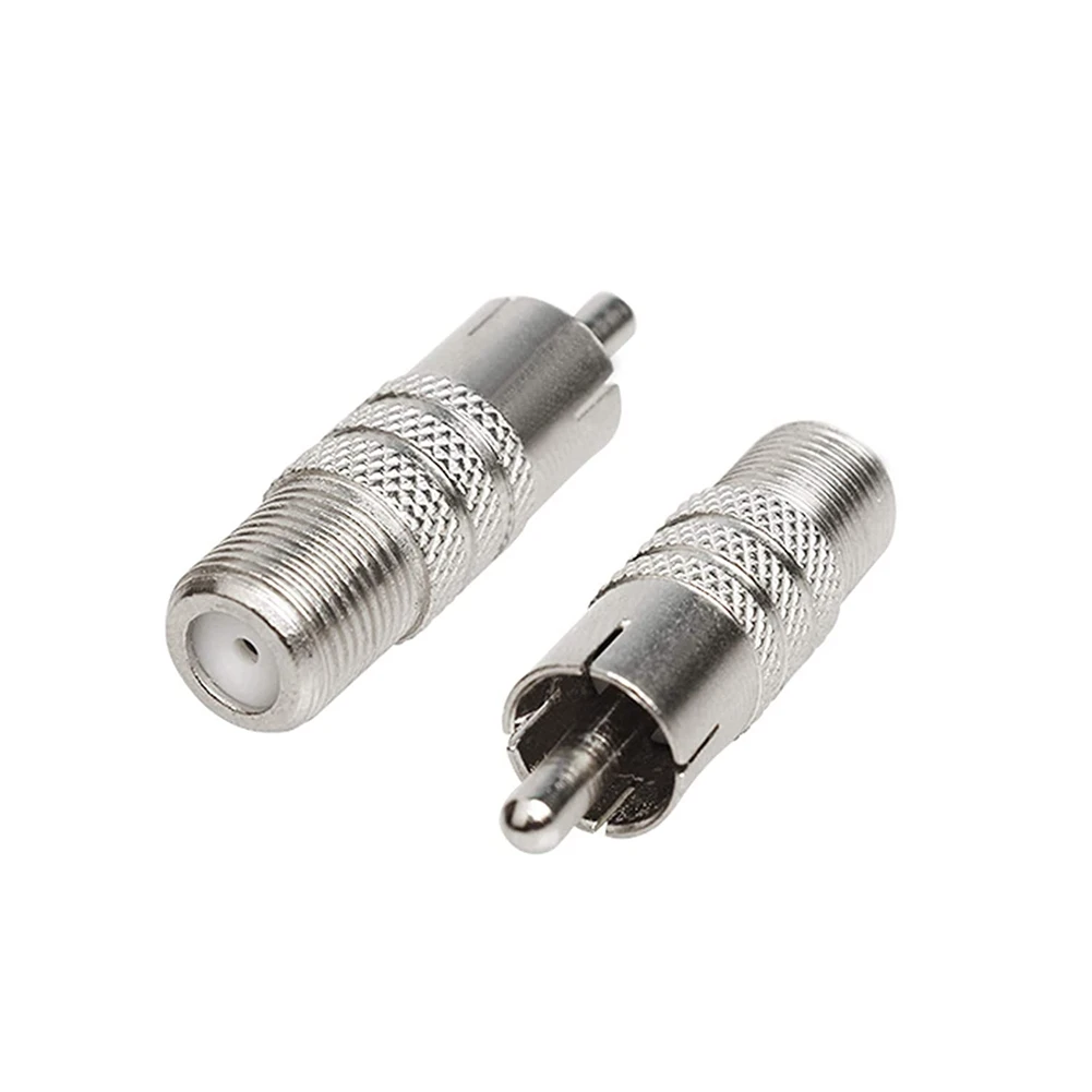 LXYB18B 10 PCS/Set F Type Female To RCA Male Coaxial Cable Adapter, Straight Coupler Adapter Connector For Video Audio