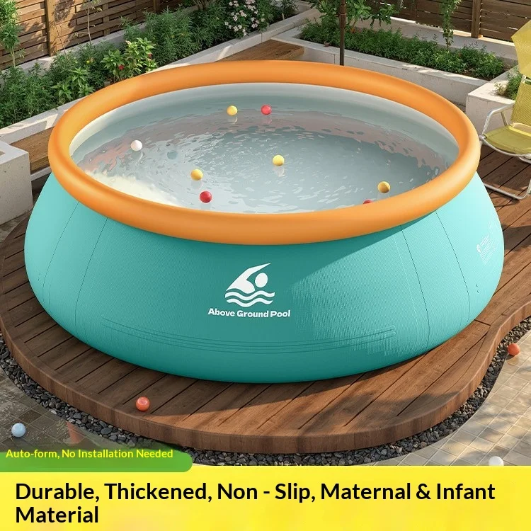 Round Inflatable Mesh Pool Kids Adults Backyard Family Parent Child Thickened Durable Portable Easy Setup Swimming