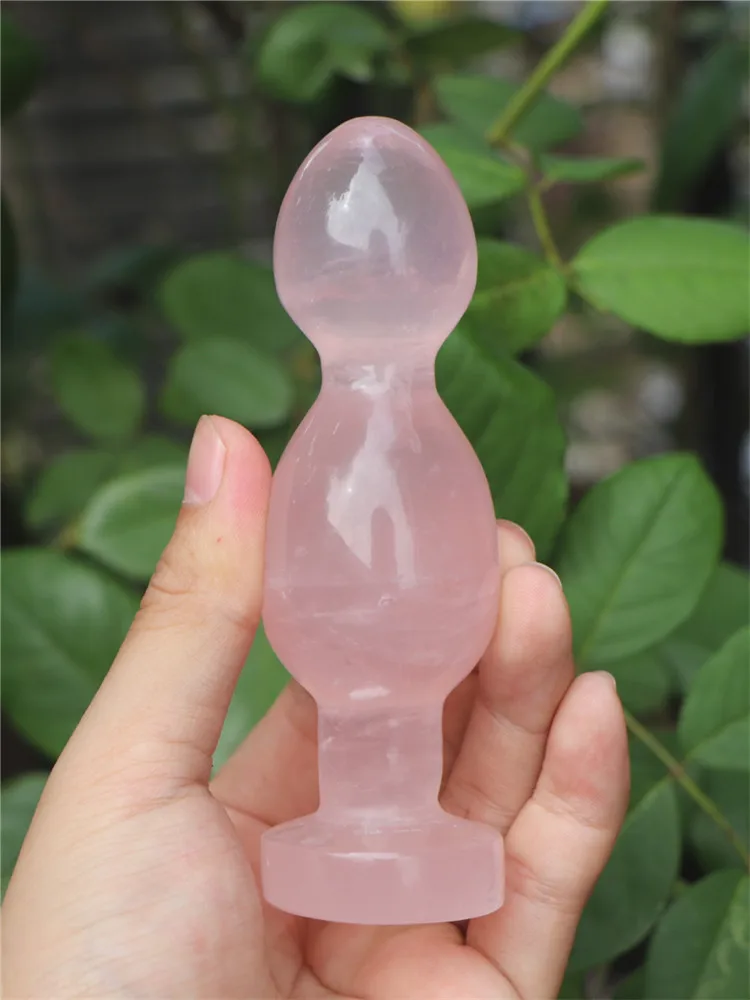 Imagem -02 - Cristal Natural Quartzo Massagem Varinha Pedra Preciosa Rosa Quartzo Yoni para a Saúde para Mulheres Suave Polido Cura Pedra 12cm de