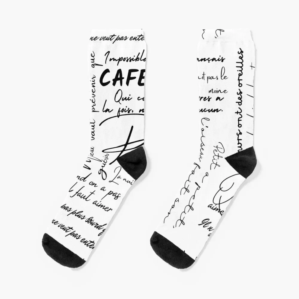 

French Sayings Socks warm winter soccer anti-slip fashionable Men's Socks Luxury Women's