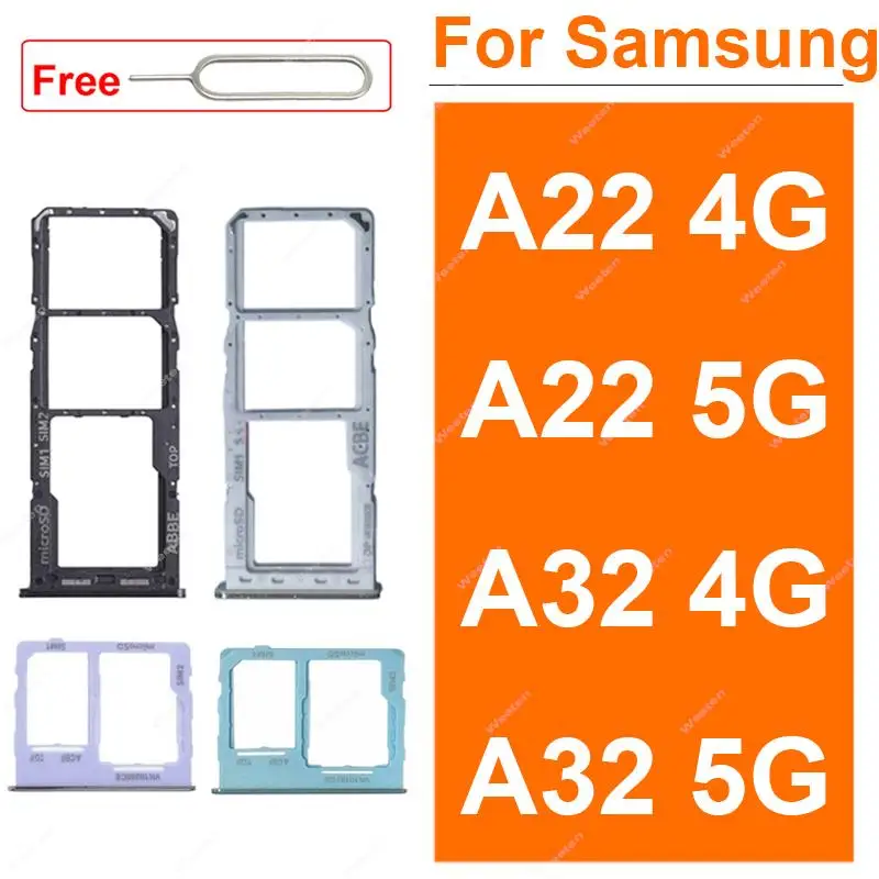 

For Samsung A22 A225F A32 A325 4G A22 A226B A32 A326B 5G Sim Card Tray Sim Card Slot Holder Replacement Repair Parts