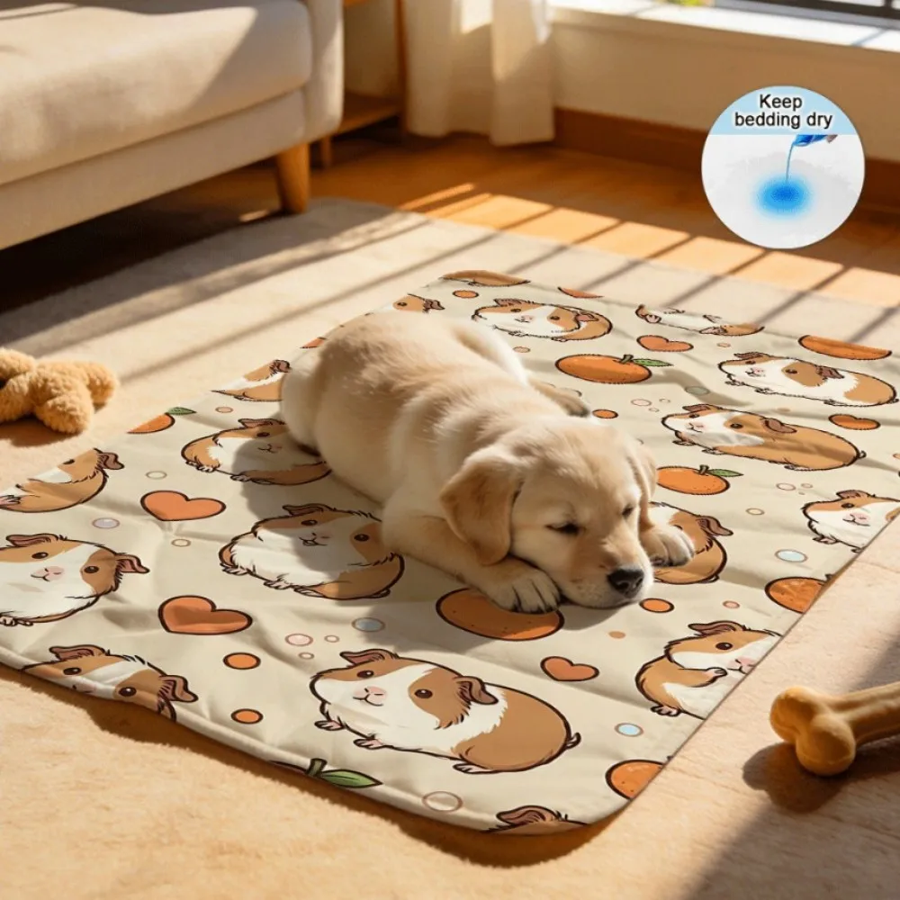 Cute piggies hearts oranges bubbles vibe Reusable Pet Underpads Eco Friendly Washable Replacement for Disposable Pads