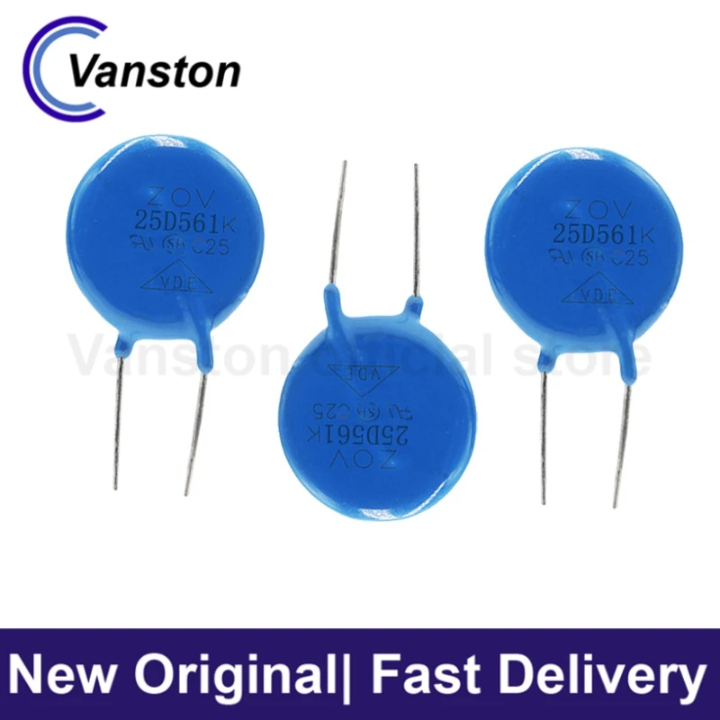 2pcs 25D561K Varistor Diameter 25mm 10% 561K25D Commonly Used for Circuit ProtectionVoltage Sensitive Resistor (VSR)