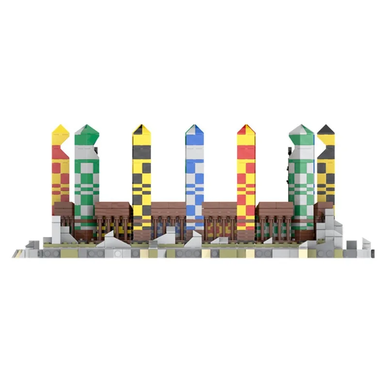 MOC Kreative Expert Magie Schule Modell Bausteine Quiditchs Pitch Sport Veranstaltungsort Architektur Stadt Haus DIY Spielzeug Kinder Geschenke