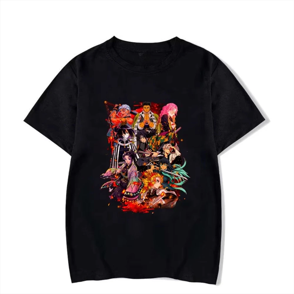 

Hot Anime Rengoku Kyoujurou Kochou Shinobu Print T-shirt Women Men Summer Casual Short Sleeve Shirt Fashion Loose Tops