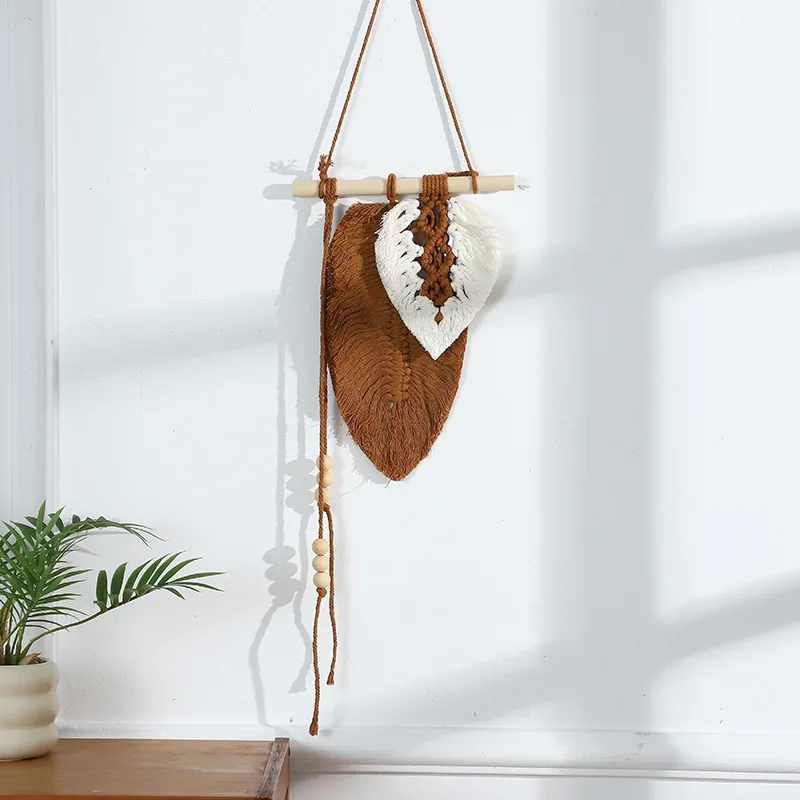 Multi Colored Leaves Tapestry Bohemian Decor Woven Bedroom Wall Decoration Pendant Tapestry Aesthetic Macrame Wall Hanging