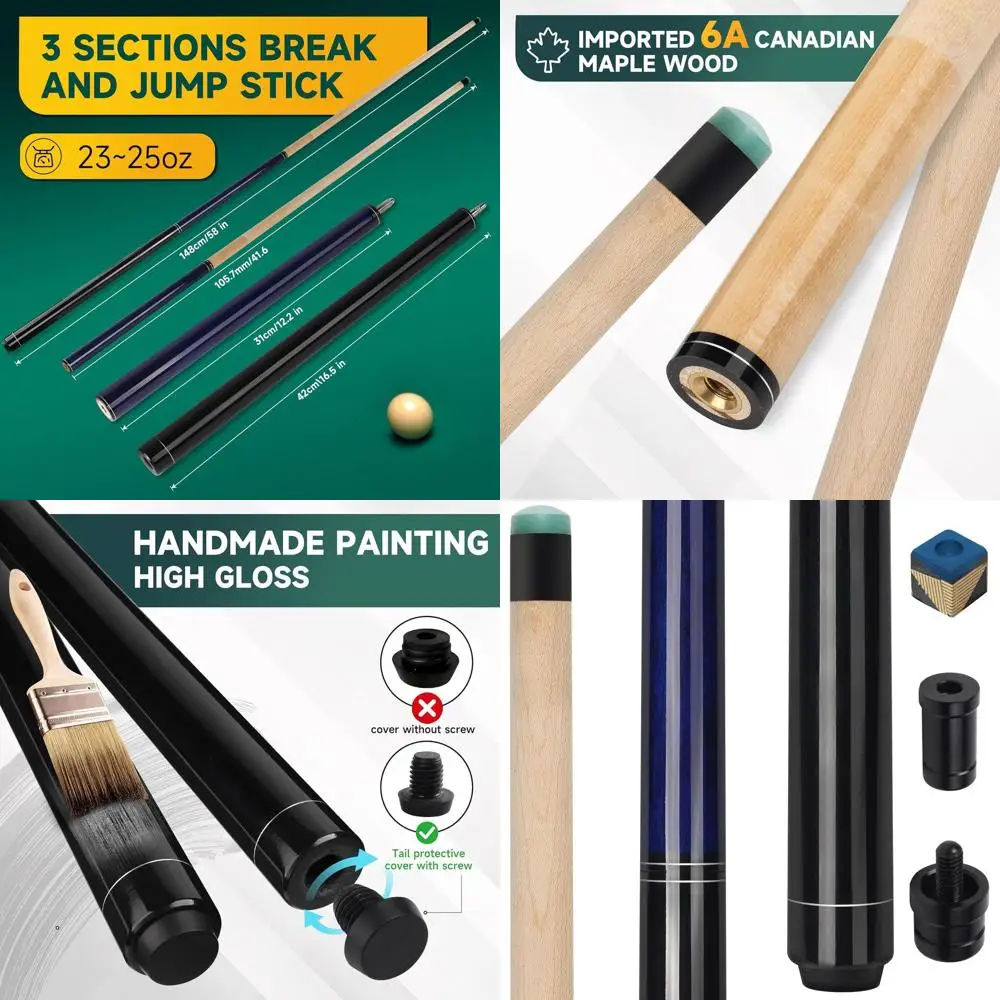 

2-in-1 Heavy Hitter Break Cue Set, 23-25oz, 3-Piece Canadian Maple, Jump & Break, with Joint Protectors