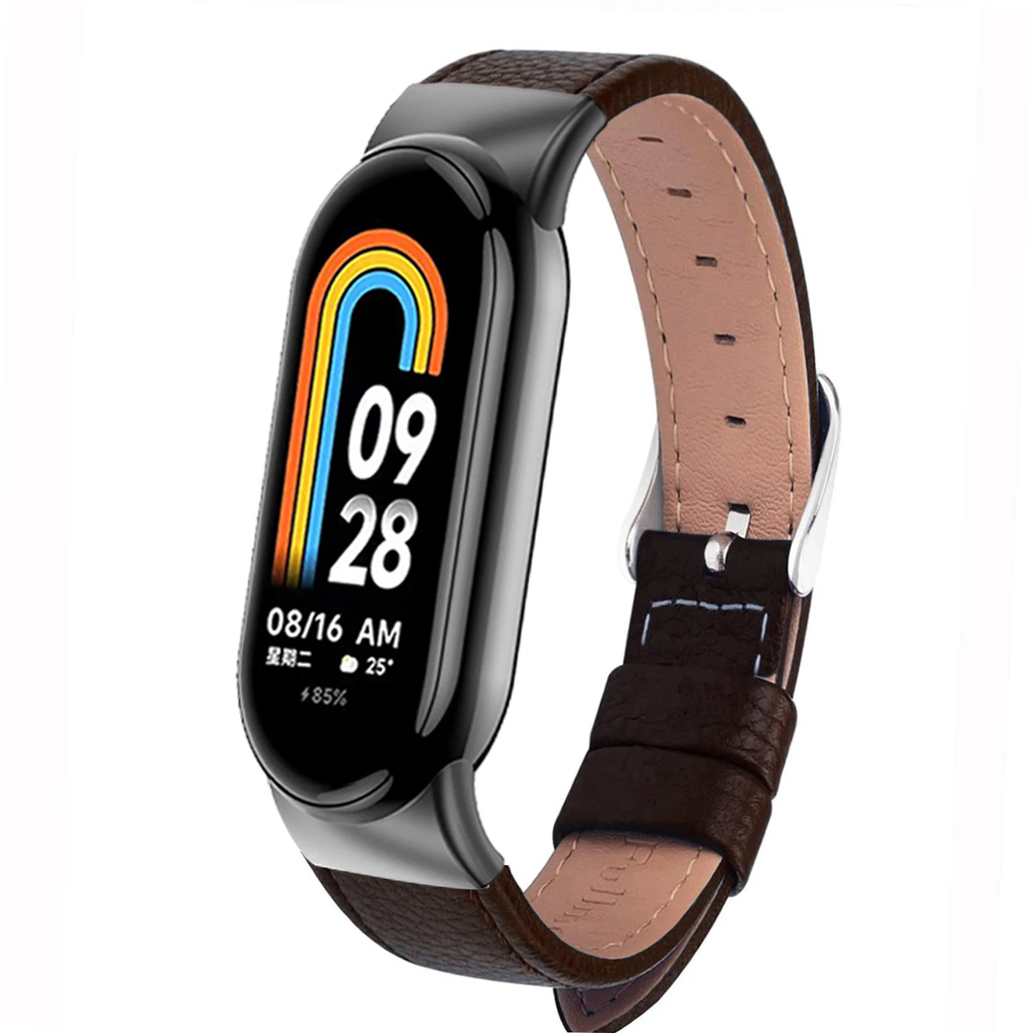 Кожаный ремешок для Xiaomi Mi 8, металлические браслеты для Xiaomi Mi Band 8, кожаный ремешок для часов, аксессуары