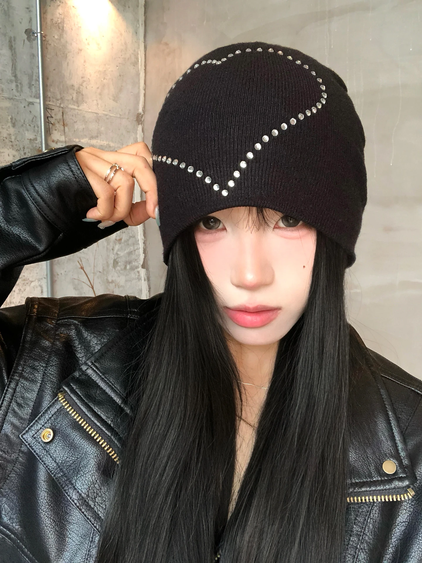 Loose Knitted Woolen Cap Women's Early Autumn New Style Big Head Size Warm Hat Face Slimming Knitted Hat Casual Style