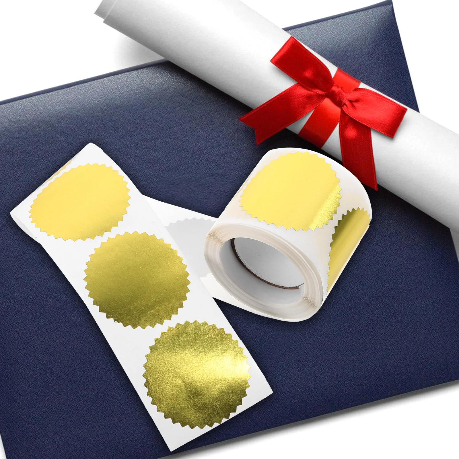

1 Roll Embossed Seals Graduation Diploma Medals Stickers Sealing Embossed Seals Certificate Envelope Storage Box Gift Mark Abels