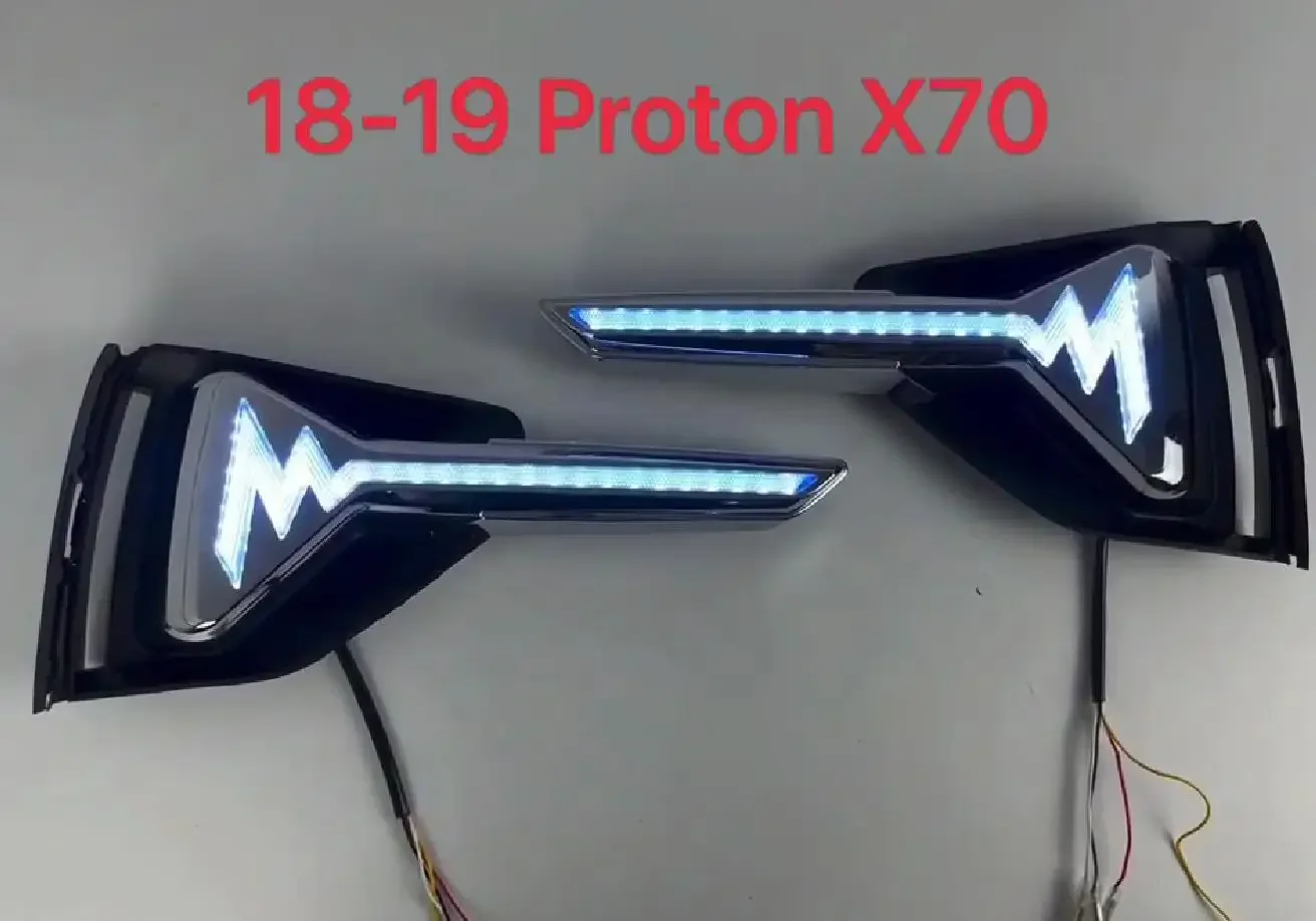 Car LED DRL Daytime Running Light daylight for Geely Atlas proton X70 18-19 With Yellow Turn Signal and Blue night mode